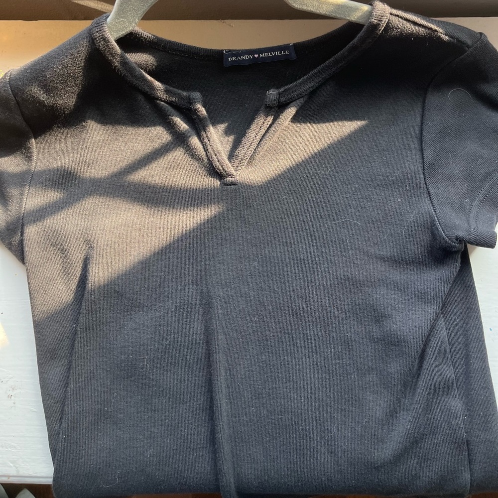 Black brandy Melville t shirt with v neck